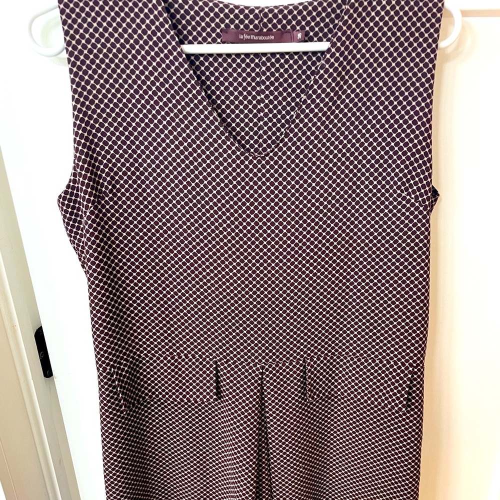 Houndstooth Peplum Pleated Shift Tank Dress from Paris